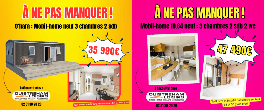 Mobil home neuf déstockage 2 chambres 3 chambres