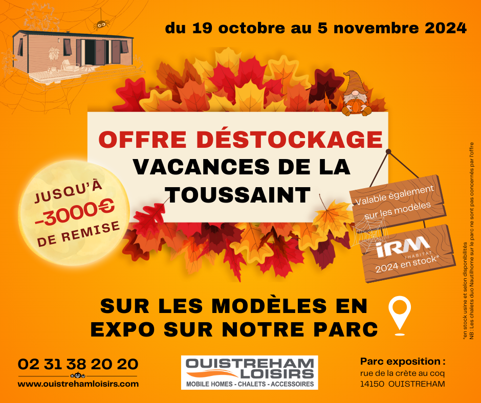 Offre déstockage mobil home toussaint